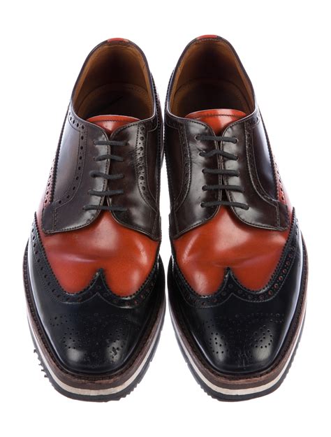 prada mens platform brogues|Prada brogue leather shoes.